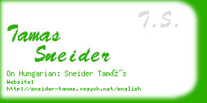 tamas sneider business card